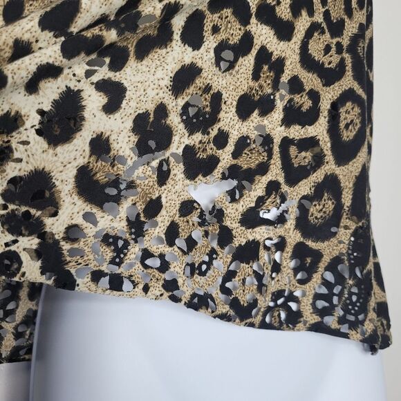 Vintage y2k Wet Seal animal print grunge cut outs kesha party rave top size L - Picture 6 of 6